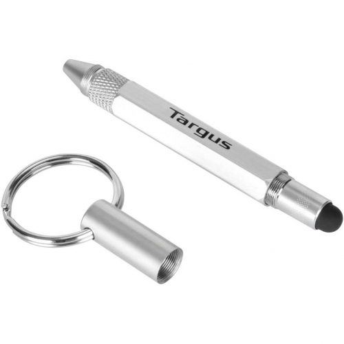 Targus Multi-Tool Keychain StylusIntegrated Writing PenCapacitive Touchscreen Type SupportedGray AMM172GL