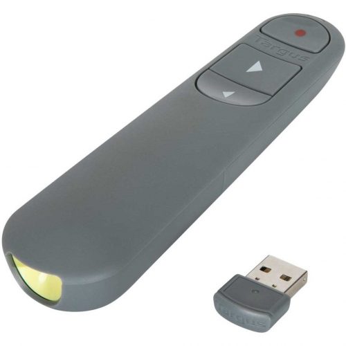 Targus Control Plus Dual Mode Antimicrobial Presenter with LaserLaserWirelessBluetooth2.40 GHzGrayUSB AMP06704AMGL