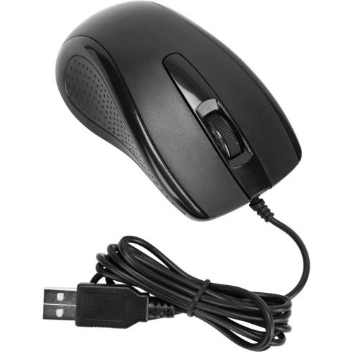 Targus 3-Button USB Full-Size Optical MouseOpticalCableBlackUSB1000 dpiScroll Wheel3 ButtonSymmetrical AMU81USZ