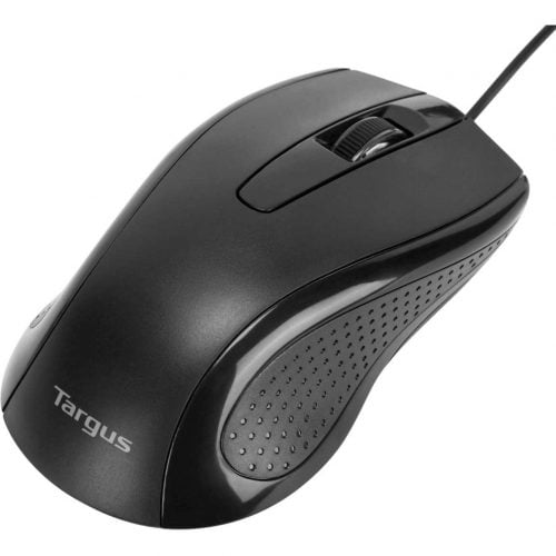 Targus 3-Button USB Full-Size Optical MouseOpticalCableBlackUSB1000 dpiScroll Wheel3 ButtonSymmetrical AMU81USZ