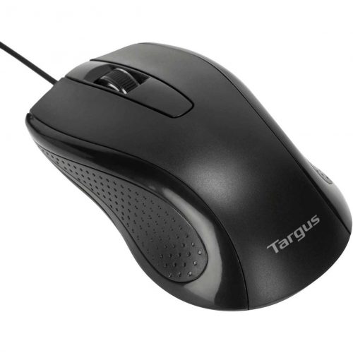 Targus 3-Button USB Full-Size Optical MouseOpticalCableBlackUSB1000 dpiScroll Wheel3 ButtonSymmetrical AMU81USZ