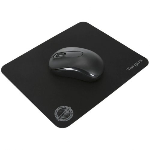 Targus Ultraportable Antimicrobial Mouse Mat0.05″ x 8.66″ x 7.09″ DimensionBlackRubberAnti-slip AWE820GL