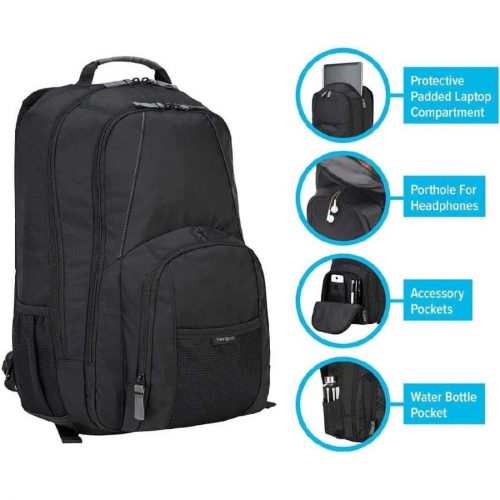 Targus Groove CVR617 Carrying Case (Backpack) for 17″ NotebookBlackShock Absorbing840D Nylon BodyFoam Interior MaterialShoulder St… CVR617