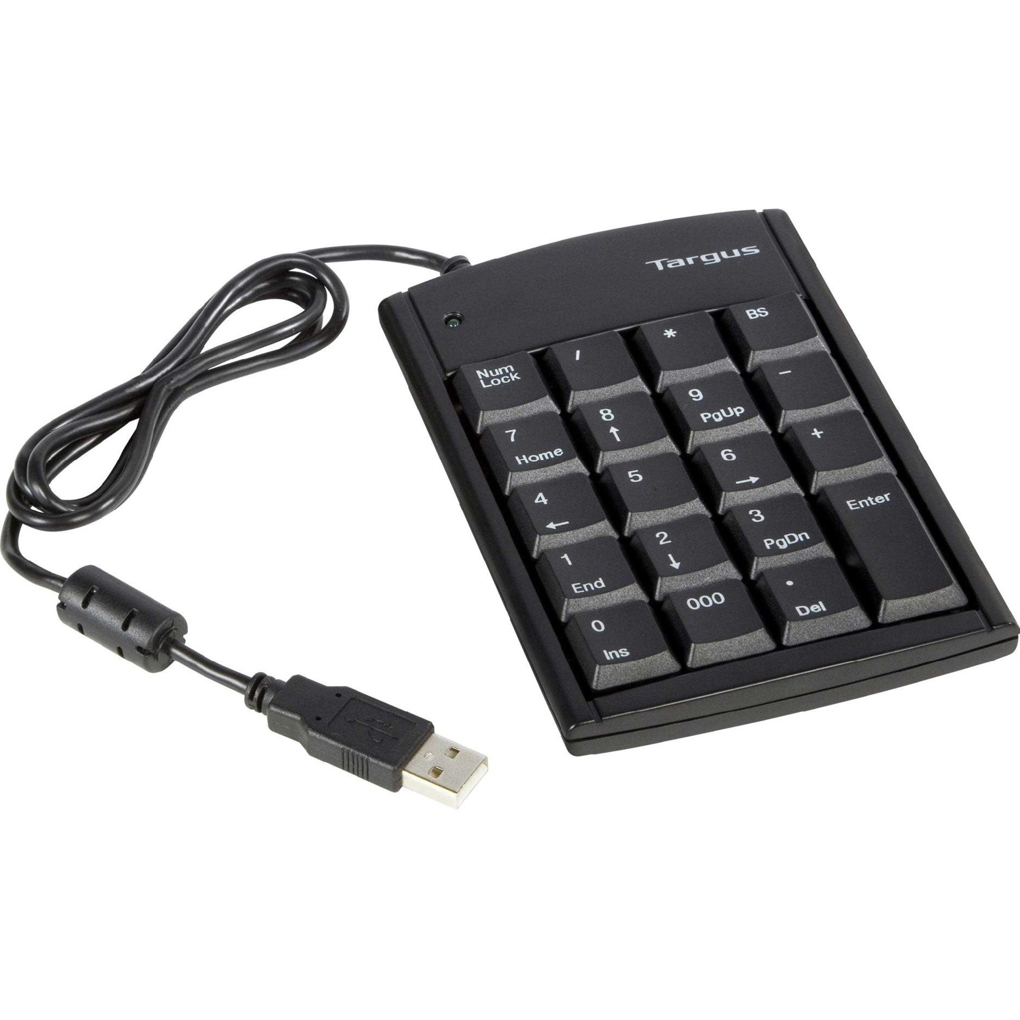 Targus PAUK10U Ultra Mini USB KeypadUSB19 KeysBlack PAUK10U