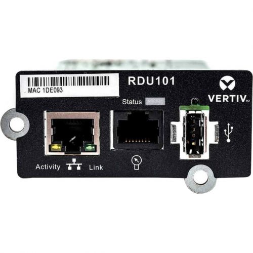 Vertiv Liebert IntelliSlot RDU101Network Card | Remote MonitoringData Center Monitoring| Adapter| 10Mb LAN/100Mb LAN| SNMP| USB Port RDU101