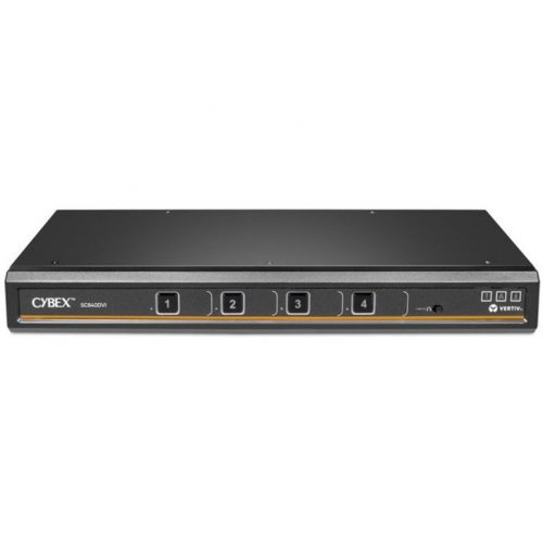Vertiv Cybex SC800 Secure KVM | Single Head | 4 Port Universal and DVI | NIAP version 4.0 CertifiedSecure Desktop KVM Switches | Secure… SC840DVI-400