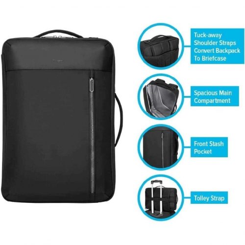 Targus Urban TBB595GL Carrying Case (Backpack) for 15.6″ NotebookBlackShoulder Strap, Trolley Strap, Handle18.5″ Height x 12.2″ Width… TBB595GL