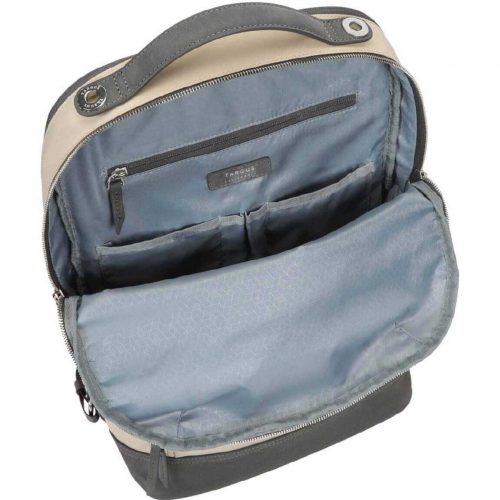 Targus Newport TBB59906GL Carrying Case (Backpack) for 15″ NotebookTanWater Resistant, Weather ResistantLeatherette, Twill Nylon Bod… TBB59906GL