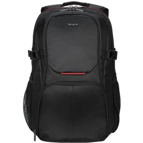 Targus Metropolitan TSB917US Carrying Case (Backpack) for 16″ NotebookBlack/RedWater Resistant Bottom, Wear Resistant Bottom, Weather Res… TSB917US