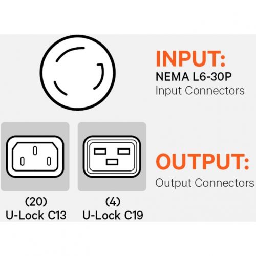 Vertiv Geist Switched Rack PDUData Center rPDU(20) C13| (4) C19| L6-30P30A| 208V| 4.9kW| NEMA L6-30P| U-Lock Receptacles| Switched Rack… VP8941