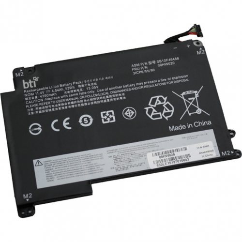 Battery Technology BTI For Notebook Rechargeable4540 mAh53 Wh11.40 V 00HW020-BTI