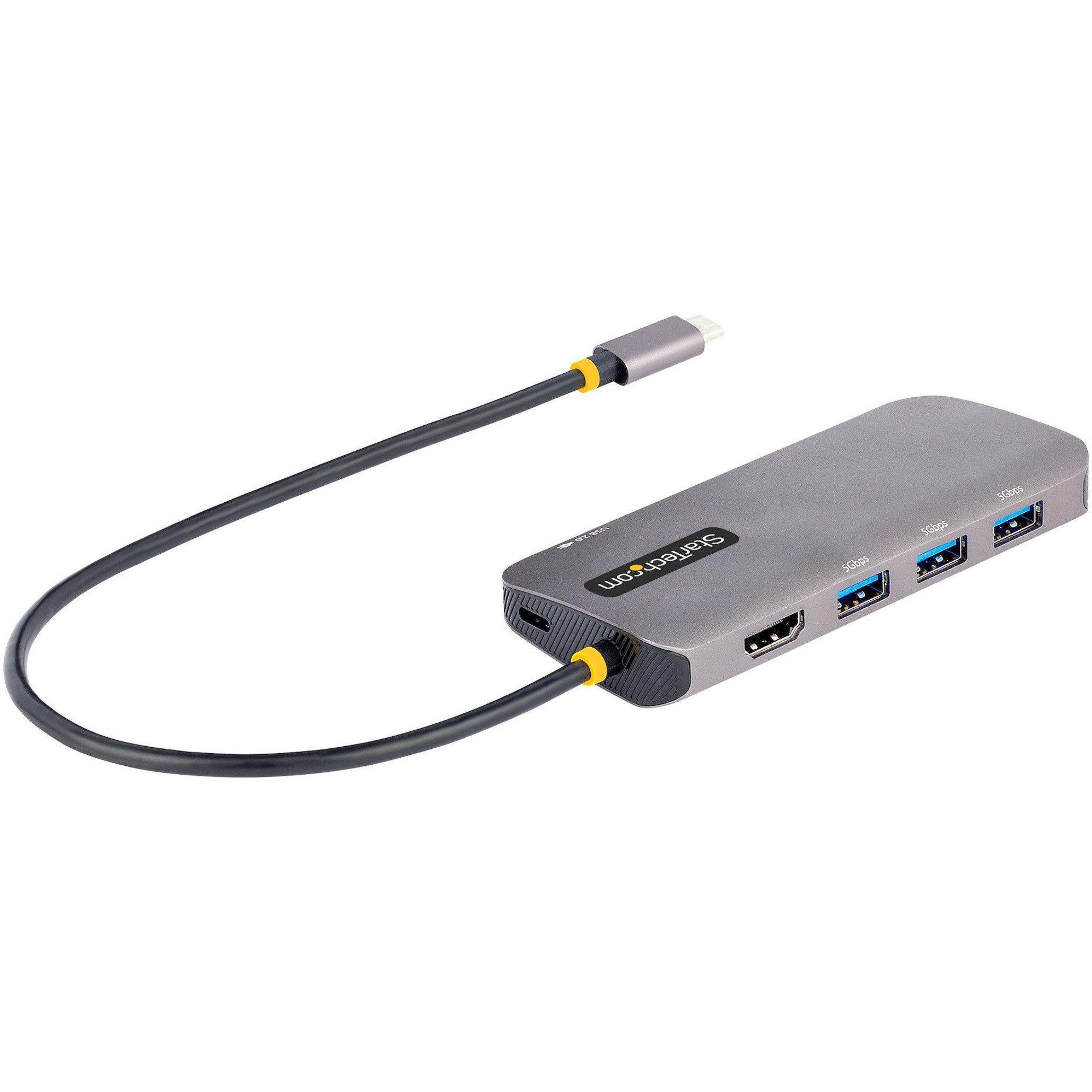 StarTech.com Adaptateur Multiport USB C, Double HDMI - Hub USB 3.1 10 Gbps  à 2 Ports, HDR10, Câble de 35cm, 100W USB PD Passthrough, GbE, SD -  Adaptateur USB-C vers HDMI 4k60Hz