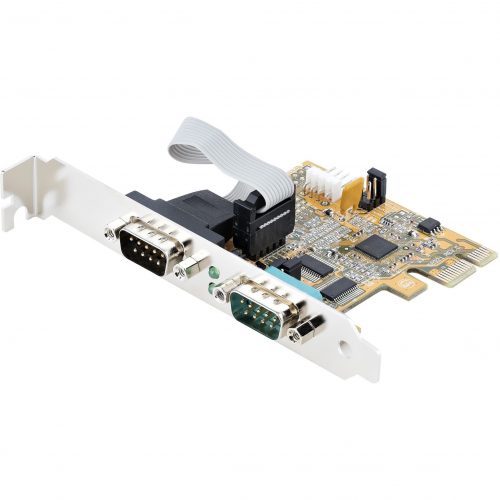 Startech .com 2-Port PCI Express Serial Card, Dual Port PCIe to RS232 (DB9) Serial Card, 16C1050 UART, COM Retention, Windows & Linu… 21050-PC-SERIAL-CARD