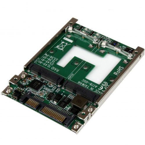 Startech .com Dual mSATA SSD to 2.5″ SATA RAID Adapter ConverterBuild a RAID array with two mSATA SSDs that can be installed into a single… 25SAT22MSAT