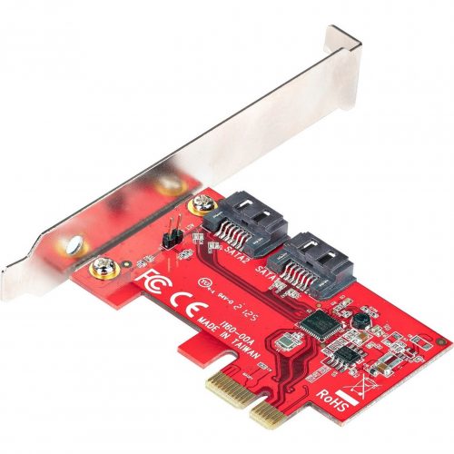 Startech .com SATA PCIe Card, 2 Port PCIe SATA Expansion Card, 6Gbps SATA, PCI Express to SATA Adapter, Non-RAID, PCIe to SATA Conver… 2P6G-PCIE-SATA-CARD