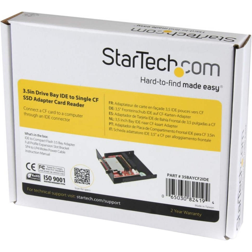 Startech .com 3.5in Drive Bay IDE to Single CF SSD Adapter Card  ReaderCompactFlash Type I 35BAYCF2IDE - Corporate Armor