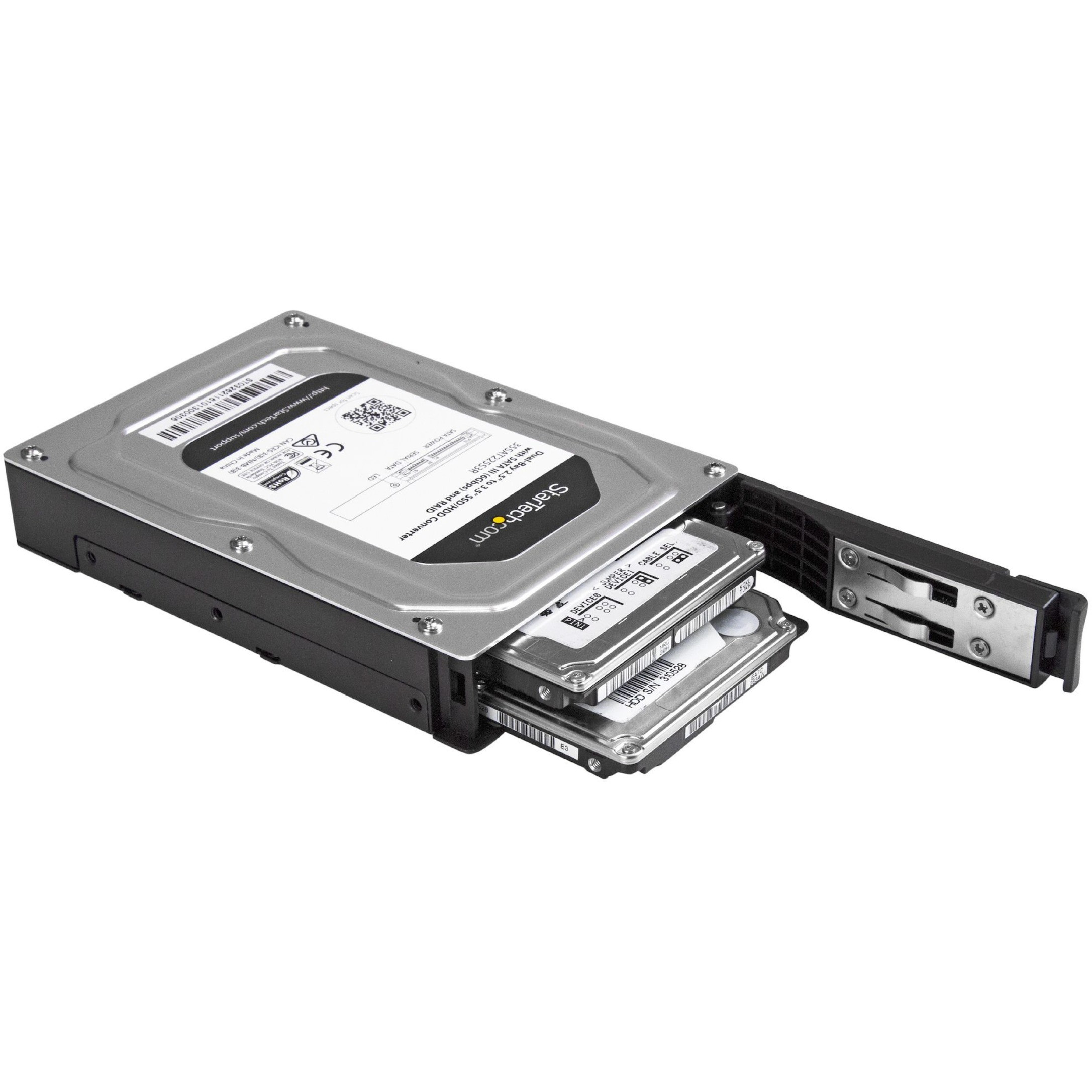 Startech .com Dual-Bay 2.5in to 3.5in SATA Hard Drive Adapter Enclosure with RAIDSupports SATA III & RAID 0, 1, Spanning, Aluminum -... 35SAT225S3R - Corporate Armor