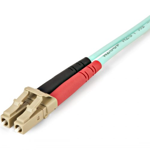 Startech .com Aqua OM4 Duplex Multimode Fiber1m / 3 ft100 Gb50/125OM4 FiberLC to LC Fiber Patch CableConnect 40GBase-SR4, 10… 450FBLCLC1