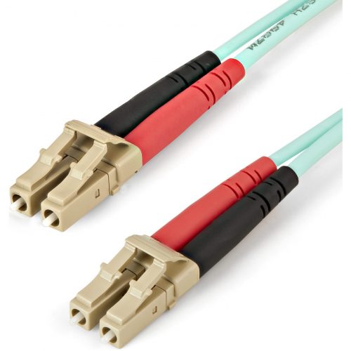Startech .com Aqua OM4 Duplex Multimode Fiber16 ft / 5m100 Gb50/125OM4 FiberLC to LC Fiber Patch CableConnect 40GBase-SR4, 1… 450FBLCLC5
