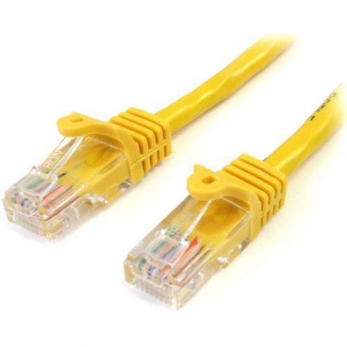 Startech .com 10 ft Yellow Snagless Cat5e UTP Patch CableCategory 5e10 ft1 x RJ-45 Male1 x RJ-45 MaleYellow 45PATCHL