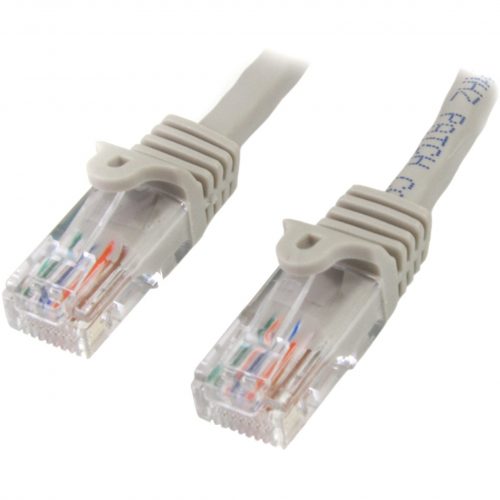Startech .com 15 ft Gray Snagless Cat5e UTP Patch CableMake Fast Ethernet network connections using this high quality Cat5e Cable, with Po… 45PATCH15GR