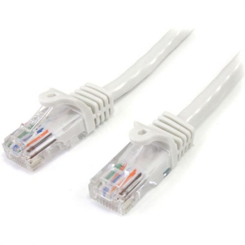 Startech .com 15 ft White 15 ft White Snagless Cat5e UTP Patch Cable Patch CableCategory 5e15 ft1 x RJ-45 Male1 x RJ-45 MaleWh… 45PATCH15WH
