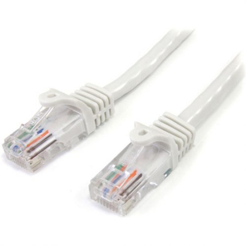 Startech .com 3 ft White Snagless Cat 5e UTP Patch CableCategory 5e3 ft1 x RJ-45 Male1 x RJ-45 MaleWhite 45PATCH3WH