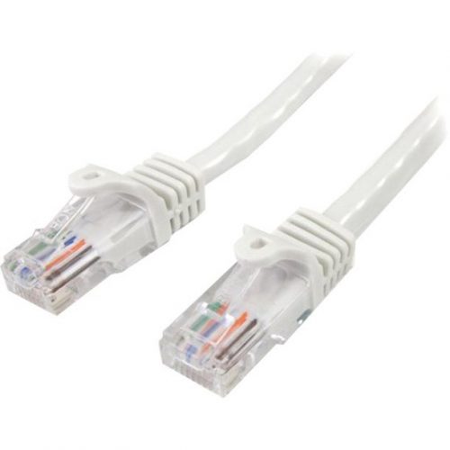Startech .com 5ft White Snagless Cat5e UTP Patch CableCategory 5e5 ft1 x RJ-45 Male Network1 x RJ-45 Male NetworkWhite 45PATCH5WH