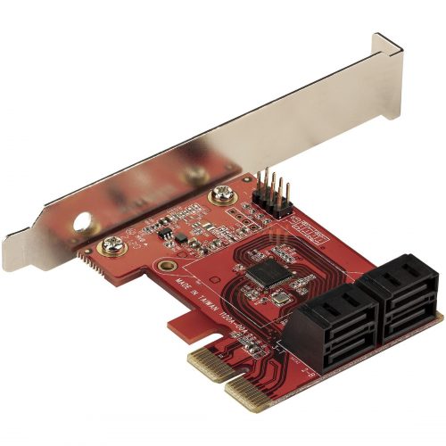 Startech .com SATA PCIe Card, 4 Port PCIe SATA Expansion Card, 6Gbps, Stacked Connectors, Non-RAID, PCI Express to SATA Converter/Ada… 4P6G-PCIE-SATA-CARD