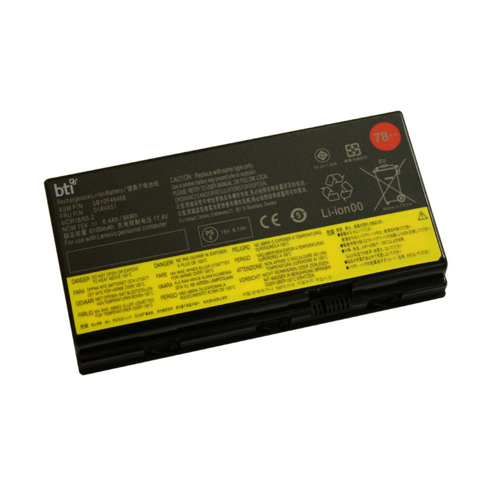 Battery Technology BTI Compatible Model THINKPAD P71 THINKPAD P70 THINKPAD P71 20HK THINKPAD P71 20HL THINKPAD P70 20ER THINKPAD P70 20ES Compatib… 4X50K14092-BTI