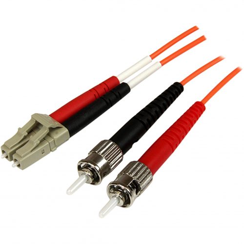 Startech .com 1m Fiber Optic CableMultimode Duplex 50/125OFNP PlenumLC/STOM2LC to ST Fiber Patch CableProvide a high-perfor… 50FIBPLCST1