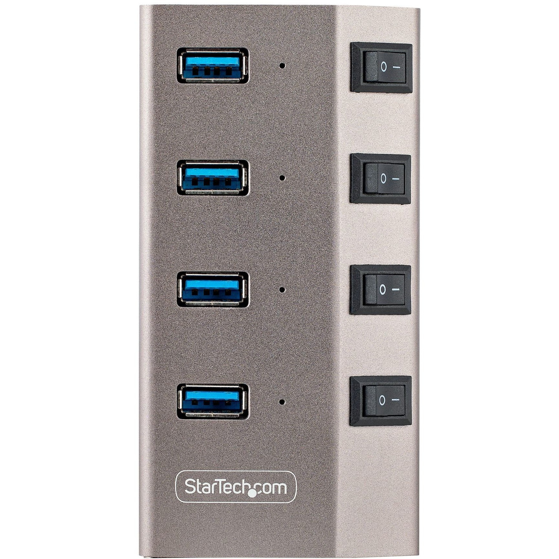 Startech .com 4-Port Self-Powered Hub with Individual On/Off Switch, Desktop/Laptop USB-A Hub, Type C Hub w/Power S... 5G4AIBS-USB- HUB-NA - Corporate Armor
