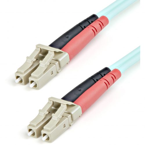 Startech .com 1m Fiber Optic Cable10 Gb AquaMultimode Duplex 50/125LSZHLC/LCOM3LC to LC Fiber Patch CableLC MaleLC Mal… A50FBLCLC1