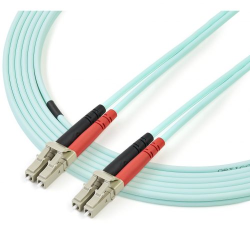 Startech .com 2m Fiber Optic Cable10 Gb AquaMultimode Duplex 50/125LSZHLC/LCOM3LC to LC Fiber Patch CableLC MaleLC Mal… A50FBLCLC2
