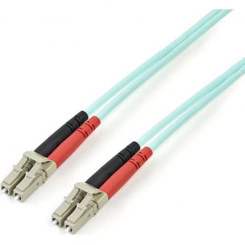 Startech .com 3m Fiber Optic Cable10 Gb AquaMultimode Duplex 50/125LSZHLC/LCOM3LC to LC Fiber Patch CableFiber Optic for… A50FBLCLC3