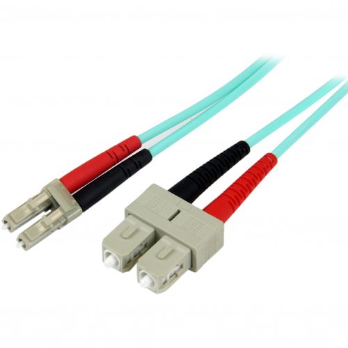 Startech .com 1m Fiber Optic Cable10 Gb AquaMultimode Duplex 50/125LSZHLC/SCOM3LC to SC Fiber Patch CableDeliver fast, re… A50FBLCSC1