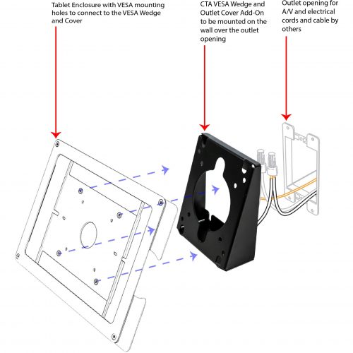 Cta Digital Accessories Desktop/Wall Mount for Tablet, EnclosureBlack75 x 75, 100 x 100 VESA Standard ADD-PARAVWB