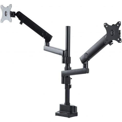Startech .com Desk Mount Dual Monitor Arm, Height Adjustable Full Motion Monitor Mount for 2x VESA Displays up to 32″/17lb, Stackable Arms -… ARMDUALPIVOT