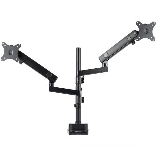 Startech .com Desk Mount Dual Monitor Arm, Height Adjustable Full Motion Monitor Mount for 2x VESA Displays up to 32″/17lb, Stackable Arms -… ARMDUALPIVOT