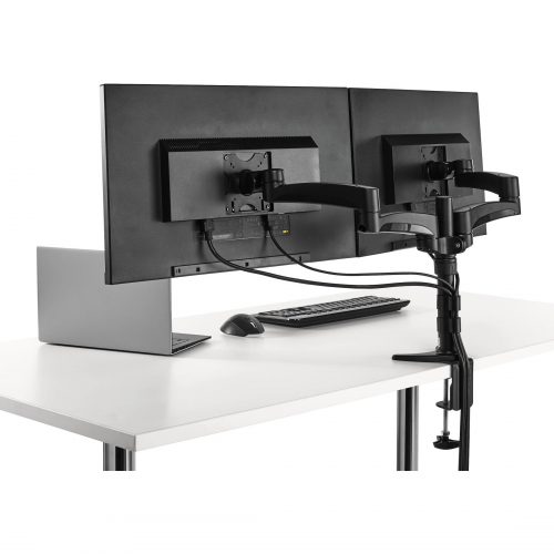 Startech .com Desk Mount Dual Monitor ArmDual Articulating Monitor ArmHeight Adjustable Monitor MountFor VESA Monitors up to 24″Mount… ARMDUAL