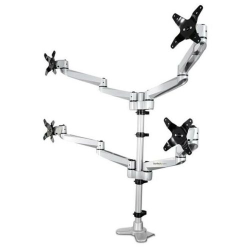 Startech .com Desk Mount Quad Monitor Arm4 VESA Displays up to 27″ -Premium Ergonomic Articulating Adjustable Pole MountClamp/GrommetV… ARMQUADPS