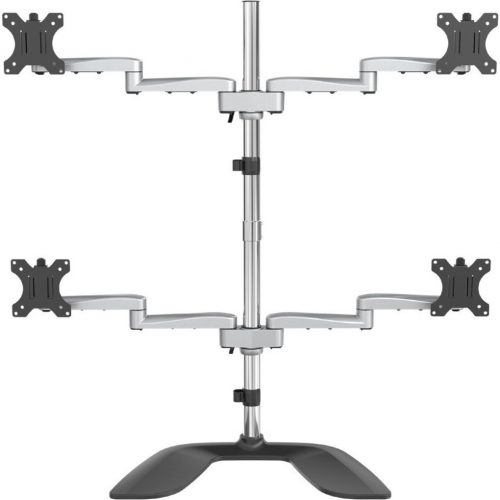 Startech .com Quad Monitor StandDesktop VESA 4 Monitor Arm up to 32″ ScreensErgonomic Articulating Pole MountAdjustableSilverVES… ARMQUADSS