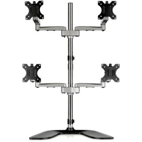 Startech .com Quad Monitor StandDesktop VESA 4 Monitor Arm up to 32″ ScreensErgonomic Articulating Pole MountAdjustableSilverVES… ARMQUADSS