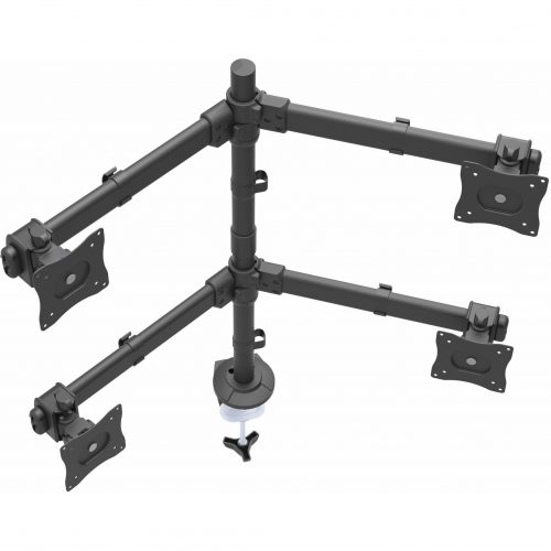 Startech .com Desk Mount Quad Monitor Arm4 VESA Displays up to 27″Ergonomic Height Adjustable Articulating Pole MountClamp/GrommetVES… ARMQUAD