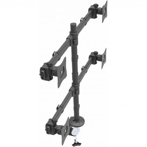 Startech .com Desk Mount Quad Monitor Arm4 VESA Displays up to 27″Ergonomic Height Adjustable Articulating Pole MountClamp/GrommetVES… ARMQUAD