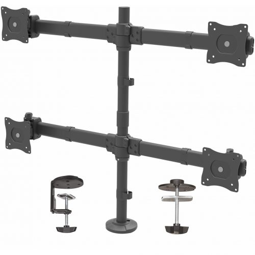 Startech .com Desk Mount Quad Monitor Arm4 VESA Displays up to 27″Ergonomic Height Adjustable Articulating Pole MountClamp/GrommetVES… ARMQUAD
