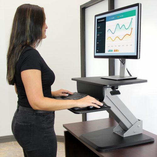 Startech .com Height Adjustable Standing Desk ConverterSit Stand Desk with One-finger AdjustmentErgonomic DeskTurn your desk into a sit-s… ARMSTS