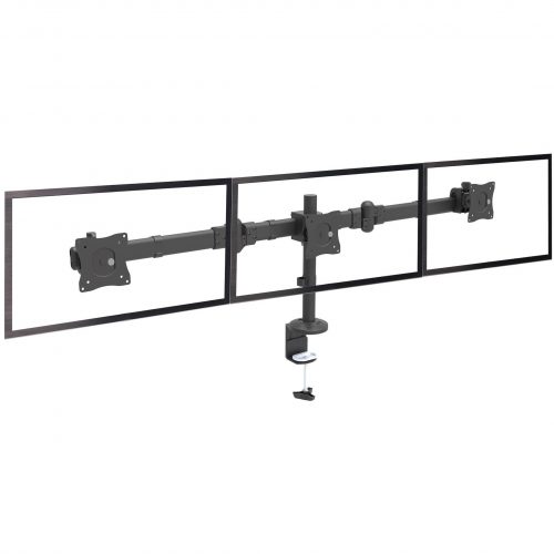 Startech .com Desk Mount Triple Monitor Arm3 VESA 27″ DisplaysErgonomic Height Adjustable Articulating Pole MountClamp/GrommetVESA 75… ARMTRIO