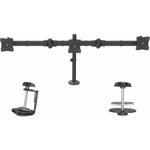 Startech .com Desk Mount Triple Monitor Arm3 VESA 27″ DisplaysErgonomic Height Adjustable Articulating Pole MountClamp/GrommetVESA 75… ARMTRIO