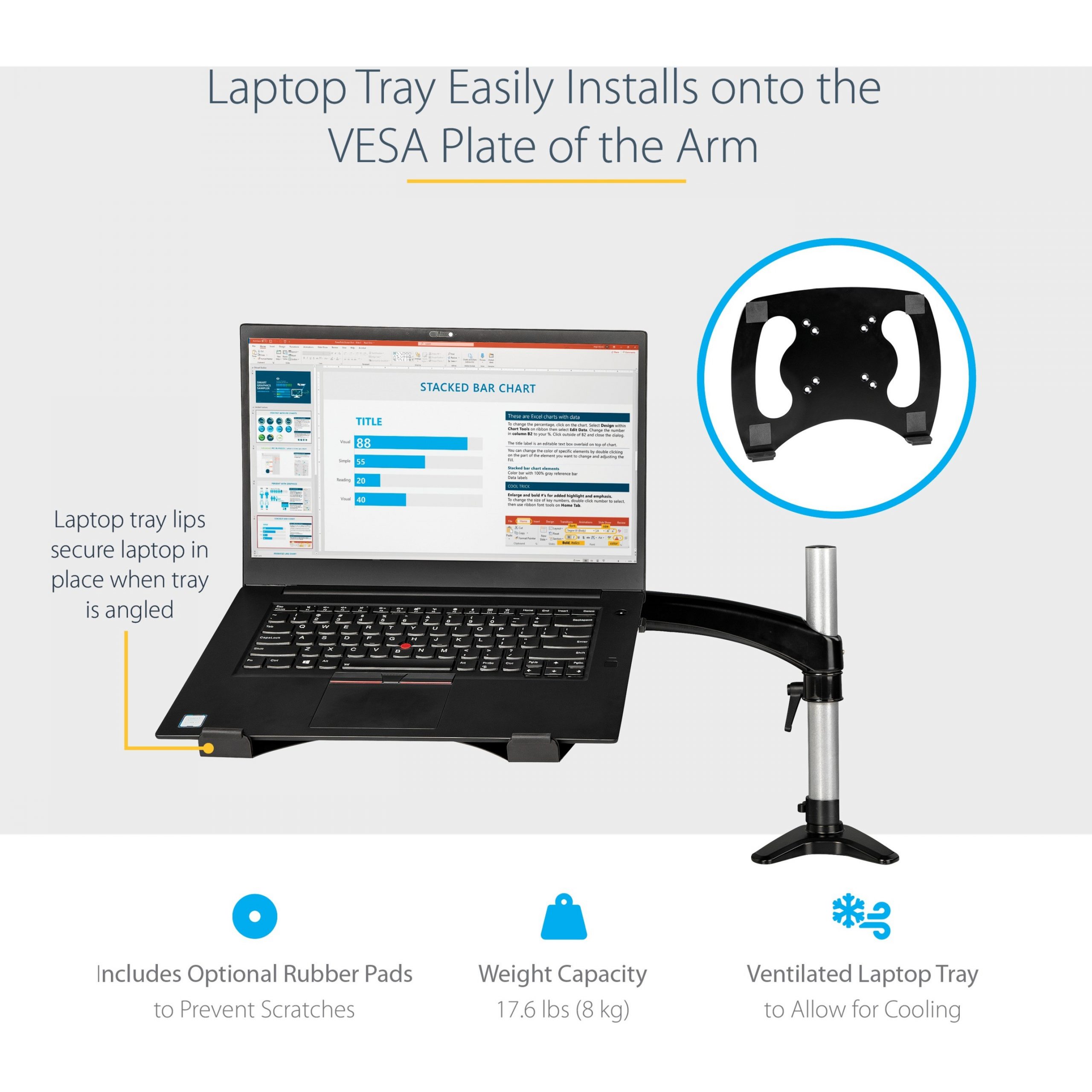 StarTech.com Laptop Monitor Stand Computer Monitor Stand Full